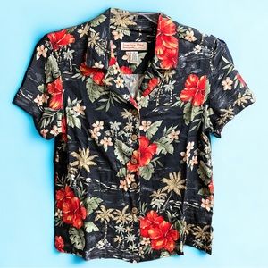 3/$15 Jamaica Bay Floral Button Up Vacation Blouse